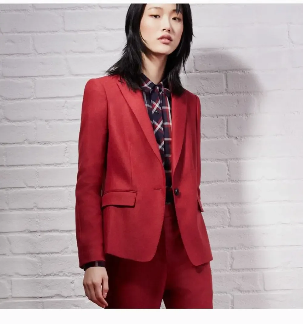 Rag & Bone Wool Melange Blazer 8 Red Jacket Quiet Money Old Luxury Academia Prep